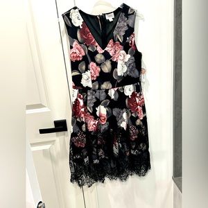 Ardene black and pink floral dress.